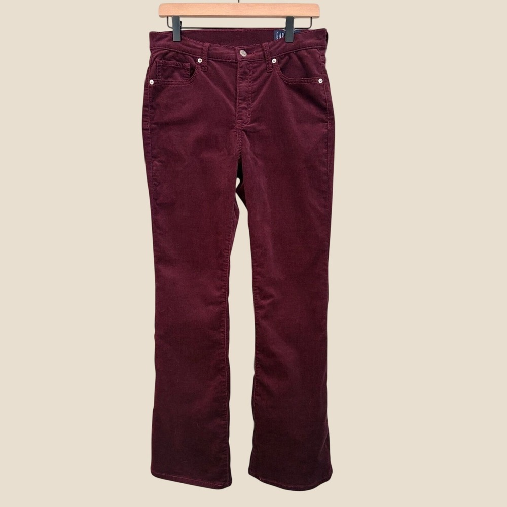 GAP Baby Boot Corduroy Pants Maroon Red Sz 6 Short Burgundy Boho 90s Retro Indie